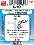 B/397   SADA těs. sifonů BONOMINI umyvadlový DN40 8ks 1