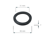 C2/33  Těsnění pod montážní matici splachovačů WC pryž 42x31x3 2