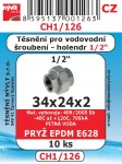 CH1/126   SADA 1/2" 34x24x2 vodo.šr. holand. pryž EPDM E628 10ks 2