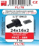 F1/78 SADA 24x16x2 těsnění hadicových spojek DN13 pryž SBR 7ks 2