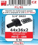 F1/81 SADA 44x36x2 těsnění hadicových spojek DN32 pryž SBR 5ks 2
