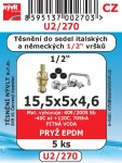 U2/270  SADA 1/2" ploché těs sedel vršků  italských a něm 5ks 1
